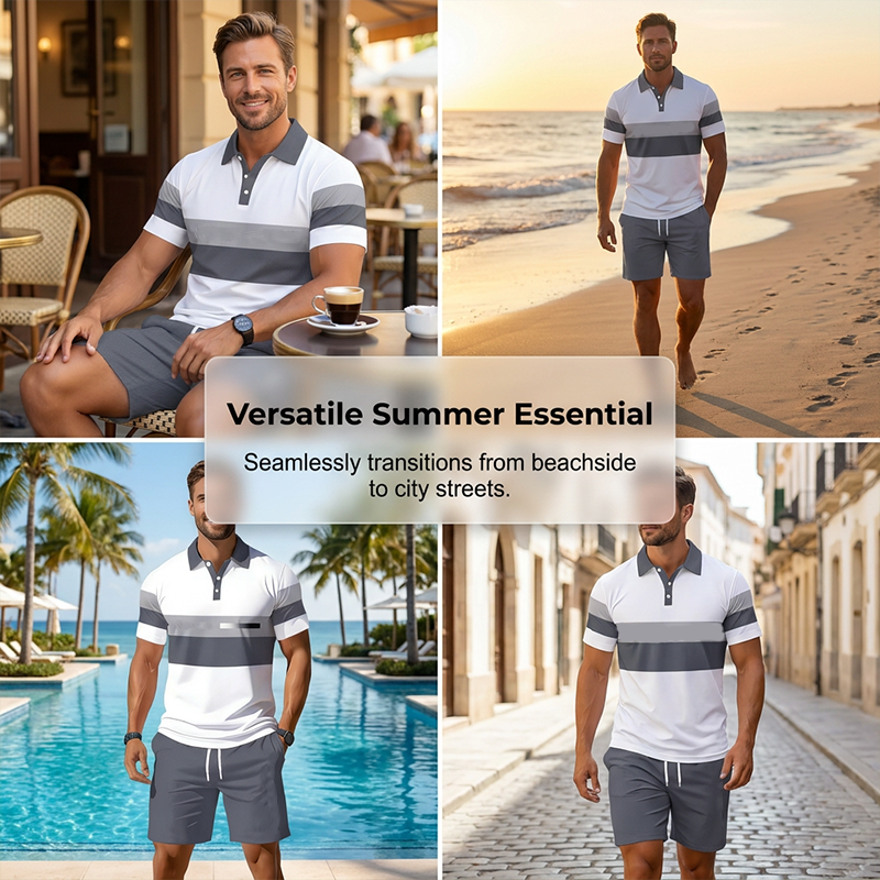 Ensemble deux pièces chemise et short pour homme