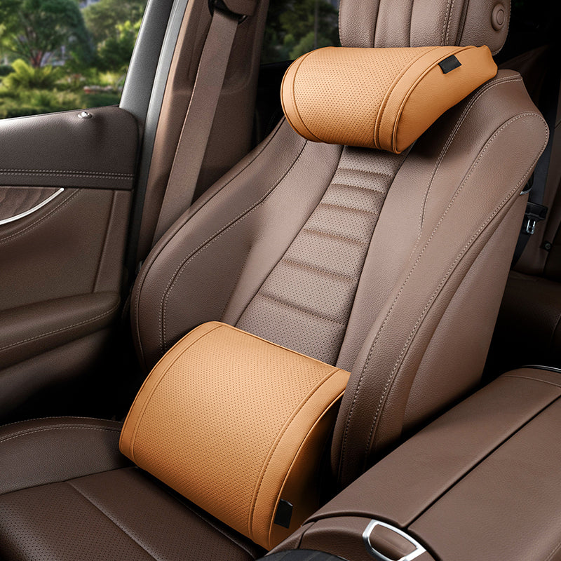 Ensemble appuie-tête et support lombaire ergonomiques pour sièges de voiture