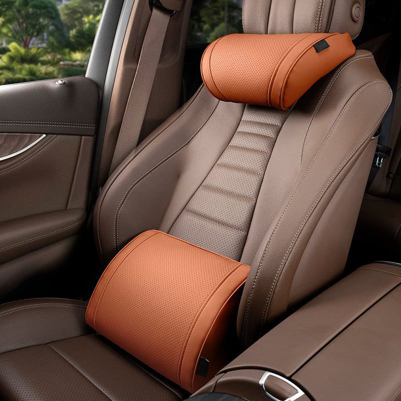 Ensemble appuie-tête et support lombaire ergonomiques pour sièges de voiture