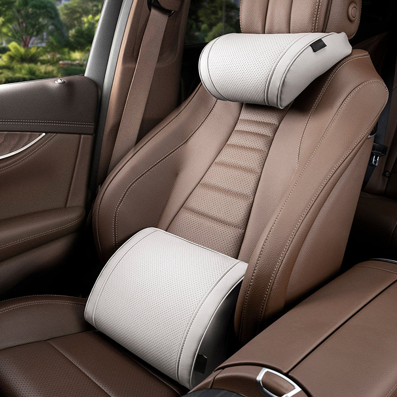Ensemble appuie-tête et support lombaire ergonomiques pour sièges de voiture