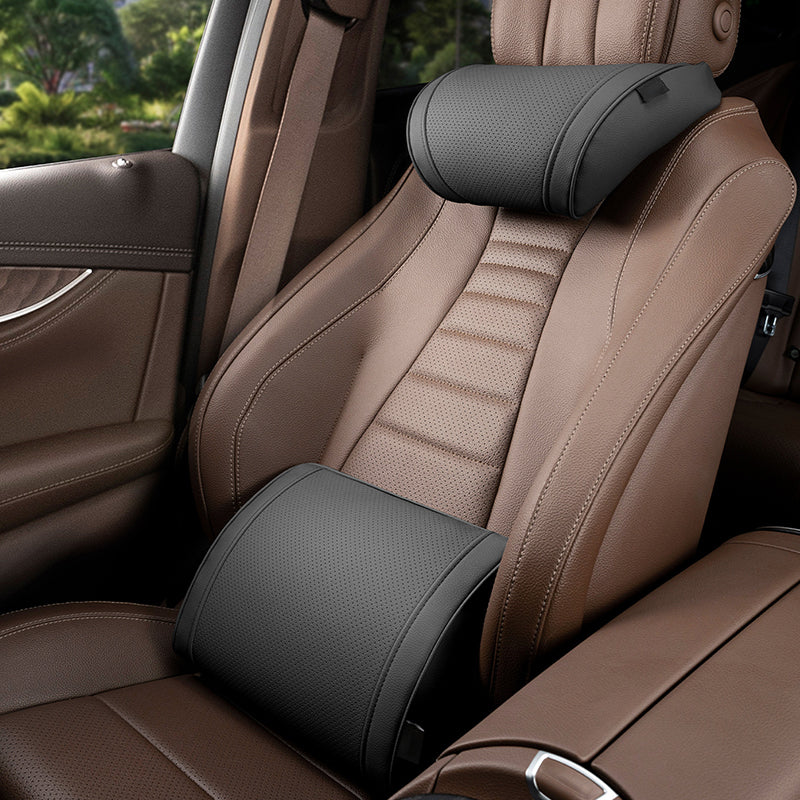 Ensemble appuie-tête et support lombaire ergonomiques pour sièges de voiture
