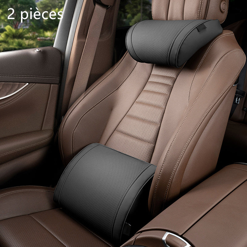 Ensemble appuie-tête et support lombaire ergonomiques pour sièges de voiture