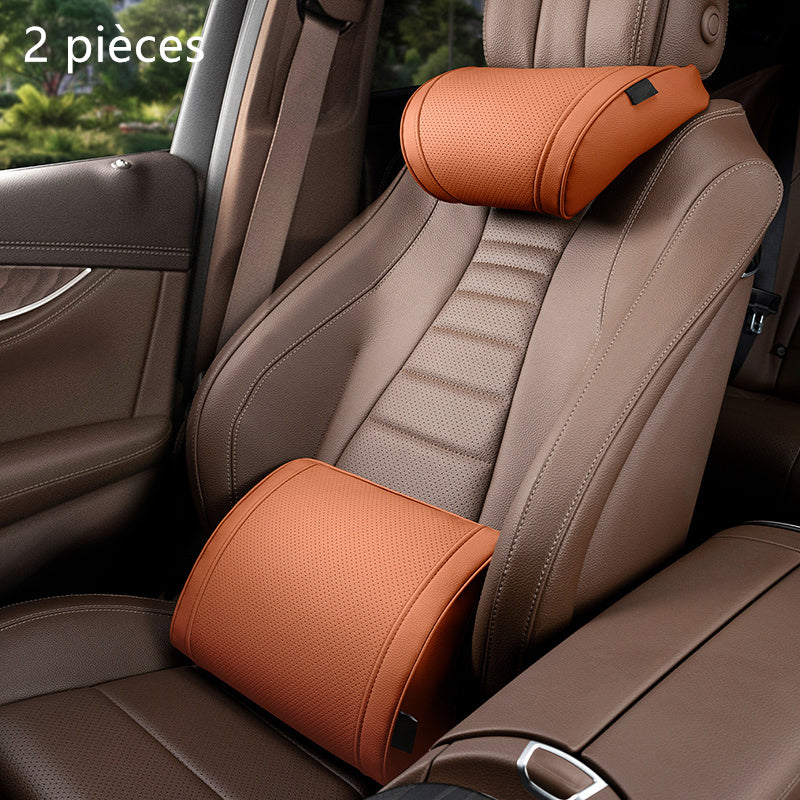 Ensemble appuie-tête et support lombaire ergonomiques pour sièges de voiture
