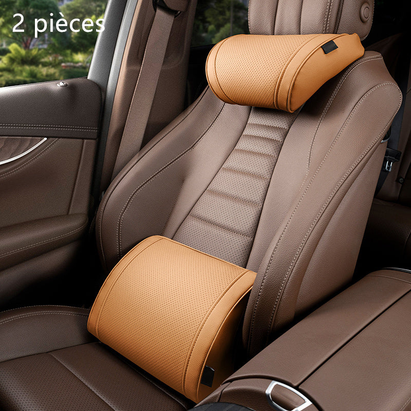 Ensemble appuie-tête et support lombaire ergonomiques pour sièges de voiture