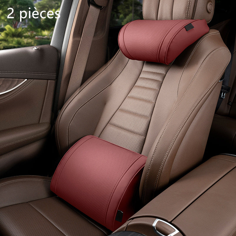Ensemble appuie-tête et support lombaire ergonomiques pour sièges de voiture