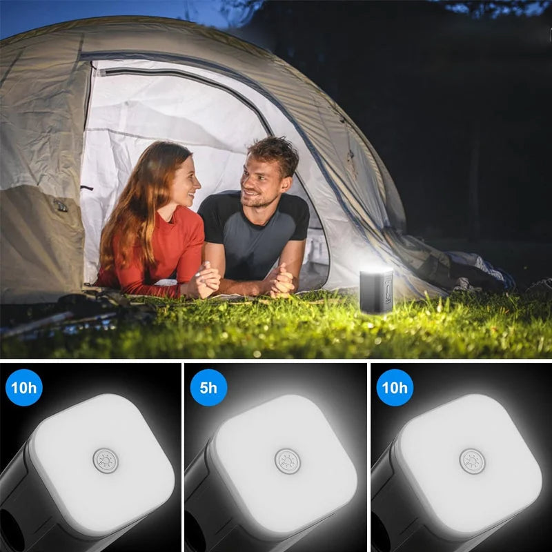 Pompe à air de camping rechargeable – Lumière LED, gonflage rapide, compacte