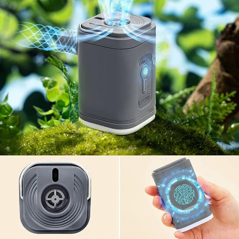 Pompe à air de camping rechargeable – Lumière LED, gonflage rapide, compacte