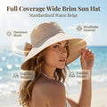 Chapeau de soleil à large bord avec nœud pour femme