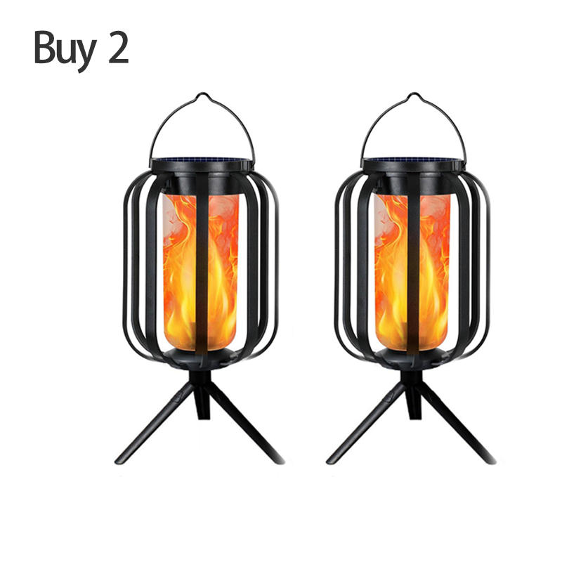 Lanterne solaire à flamme vacillante – Étanche et à allumage automatique – Lueur chaude réaliste, parfaite pour les patios, jardins ou chemins – aucun câblage requis