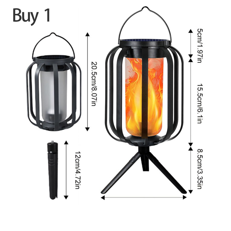 Lanterne solaire à flamme vacillante – Étanche et à allumage automatique – Lueur chaude réaliste, parfaite pour les patios, jardins ou chemins – aucun câblage requis