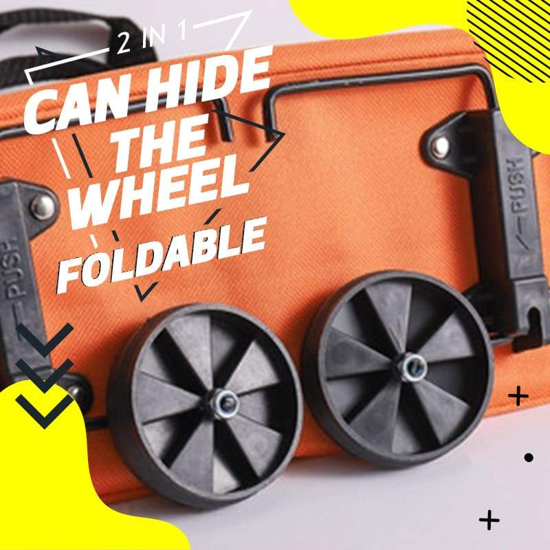 Sac de courses pliable 2-en-1 à roulettes – Avec roues de type bagage