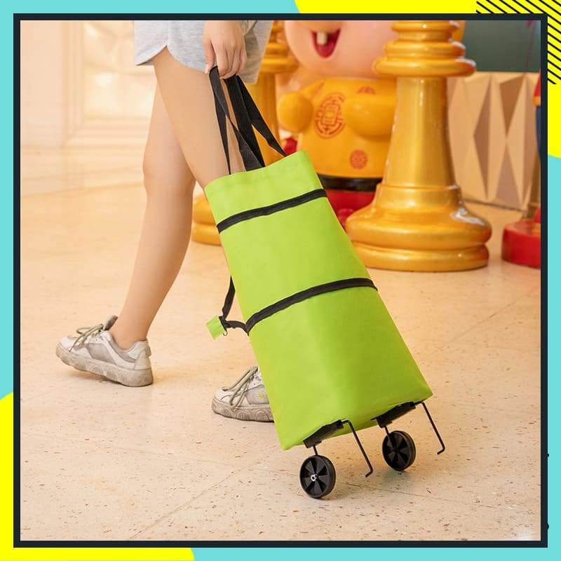 Sac de courses pliable 2-en-1 à roulettes – Avec roues de type bagage