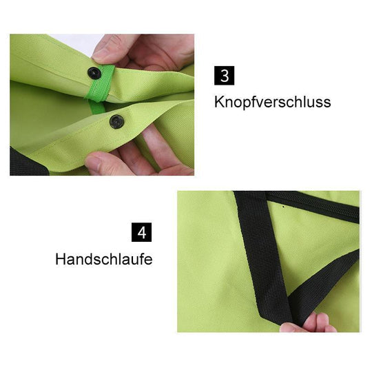 Sac de courses pliable 2-en-1 à roulettes – Avec roues de type bagage