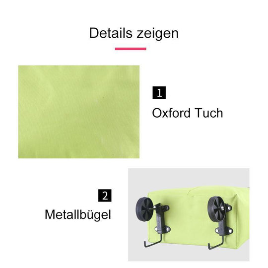 Sac de courses pliable 2-en-1 à roulettes – Avec roues de type bagage