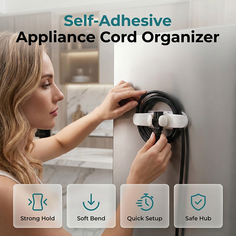 Organisateur de cordon d'appareil autocollant en silicone