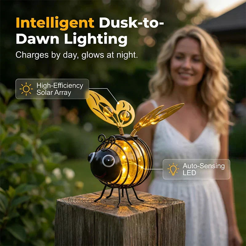 Suspension solaire avec abeille pour l'extérieur - Le cadeau idéal pour les amoureux des plantes, les mamans, ou simplement tous ceux qui aiment sourire
