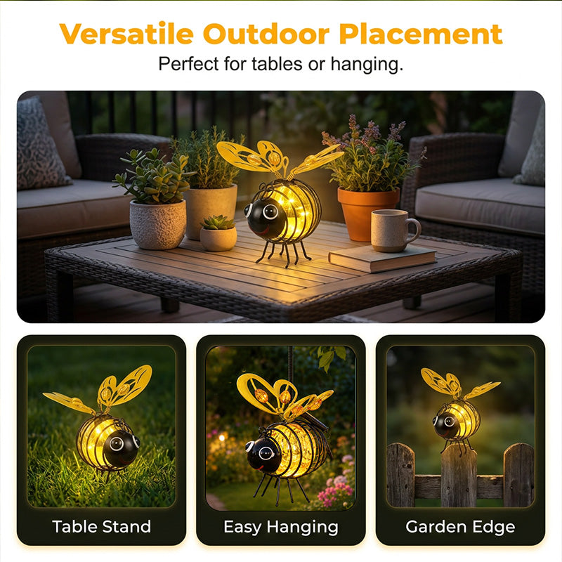 Suspension solaire avec abeille pour l'extérieur - Le cadeau idéal pour les amoureux des plantes, les mamans, ou simplement tous ceux qui aiment sourire