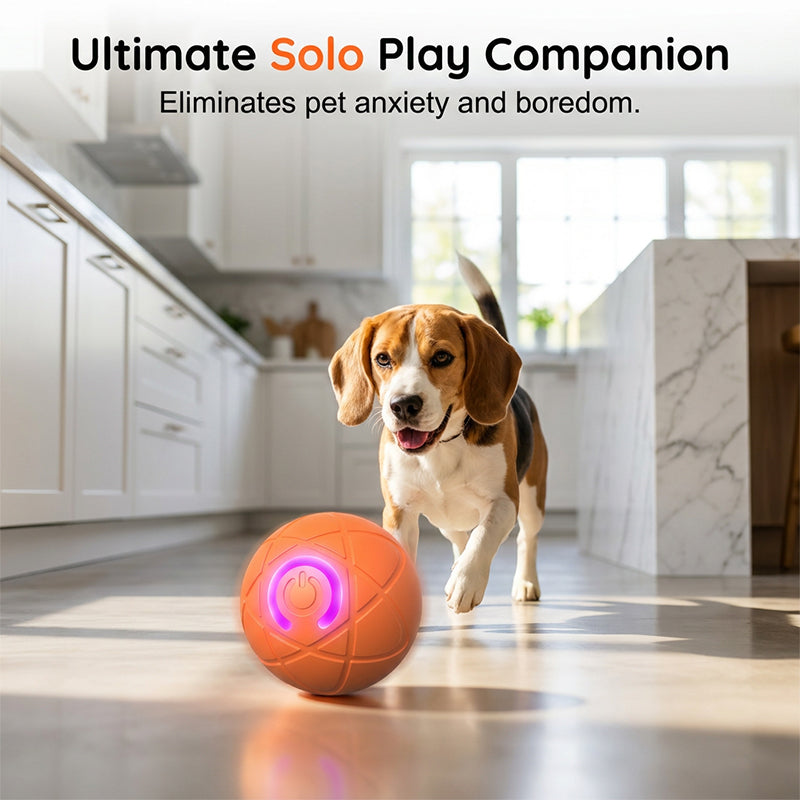 BALLE INTELLIGENTE INTERACTIVE POUR ANIMAUX DE COMPAGNIE AVEC TÉLÉCOMMANDE — 3 Modes Interactifs | E-TPU Résistant à la Mastication | Rechargeable USB-C