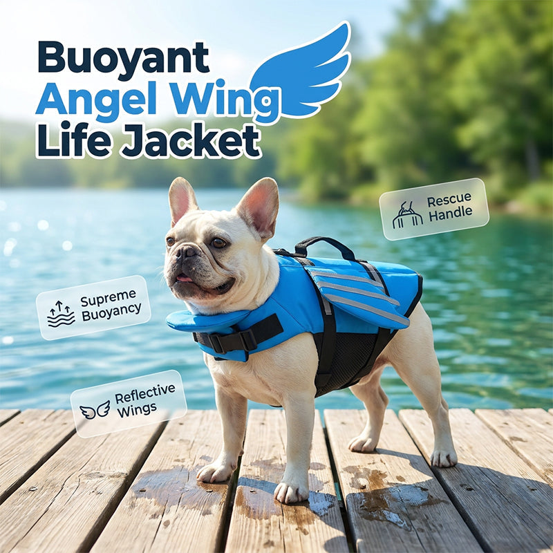Gilet de sauvetage pour chien 2026 Reflective Angel Wing – Flottabilité élevée, poignée de sauvetage rapide et maille respirante. Bandes réfléchissantes pour les baignades en soirée. Sûr et