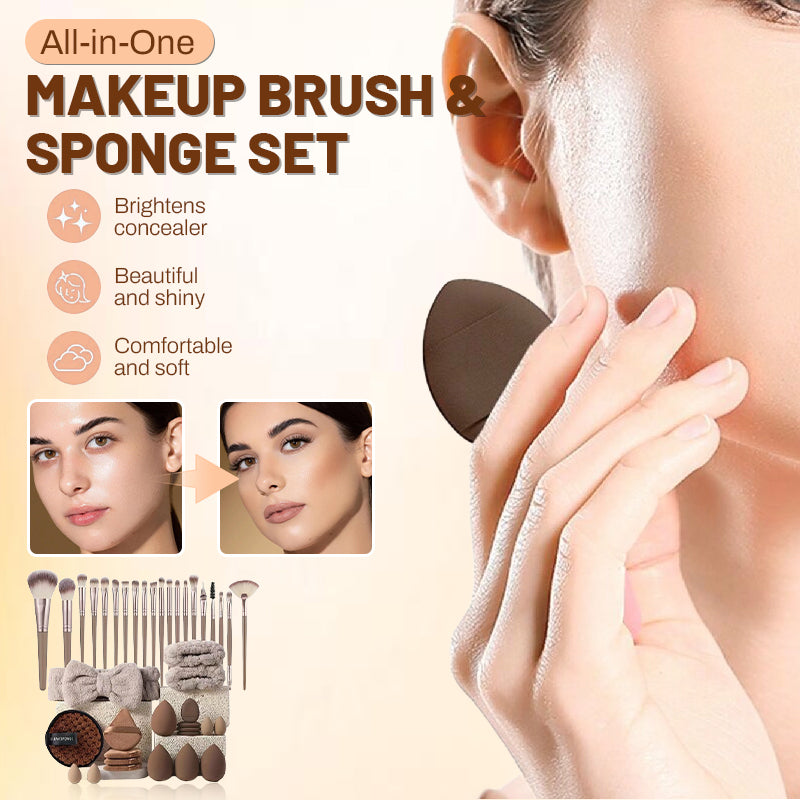 Ensemble complet de pinceaux et éponges de maquillage