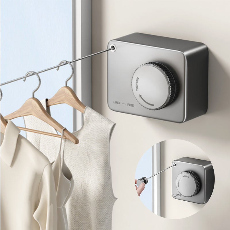 Séchoir à linge rétractable en acier pour l'intérieur