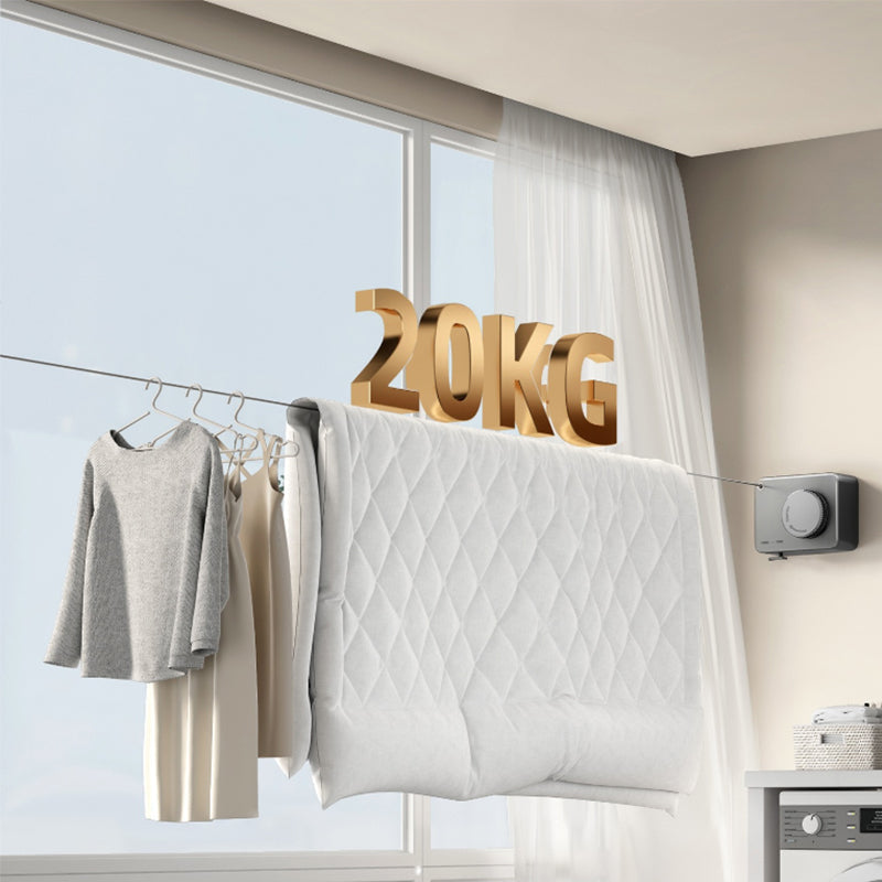 Séchoir à linge rétractable en acier pour l'intérieur