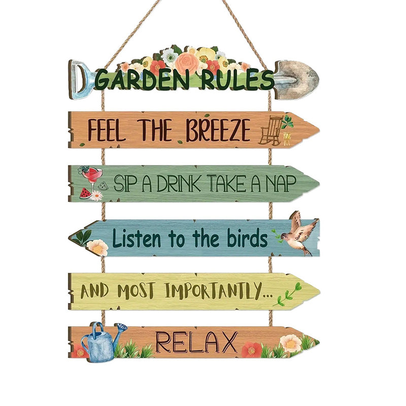 Plaque murale décorative à suspendre en bois rustique pour le jardin