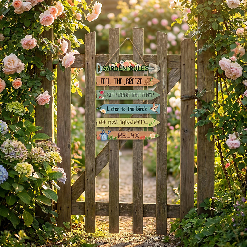 Plaque murale décorative à suspendre en bois rustique pour le jardin