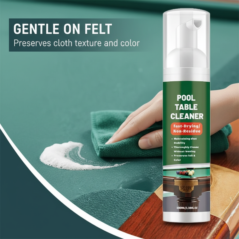 Nettoyant pour feutre de billard Fast©\Drying 2026 ¨C Nettoie en profondeur la craie et les huiles, sans danger pour le tissu. Séchage rapide, sans résidus. Retour au jeu en quelques minutes !