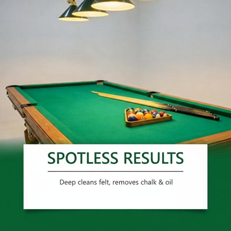 Nettoyant pour feutre de billard Fast©\Drying 2026 ¨C Nettoie en profondeur la craie et les huiles, sans danger pour le tissu. Séchage rapide, sans résidus. Retour au jeu en quelques minutes !