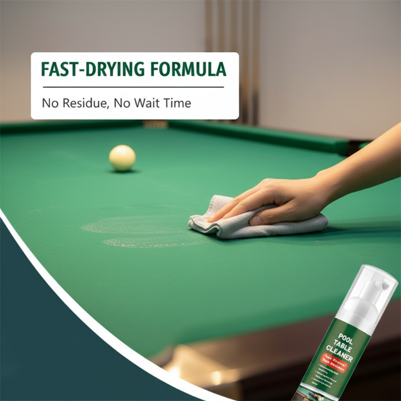 Nettoyant pour feutre de billard Fast©\Drying 2026 ¨C Nettoie en profondeur la craie et les huiles, sans danger pour le tissu. Séchage rapide, sans résidus. Retour au jeu en quelques minutes !