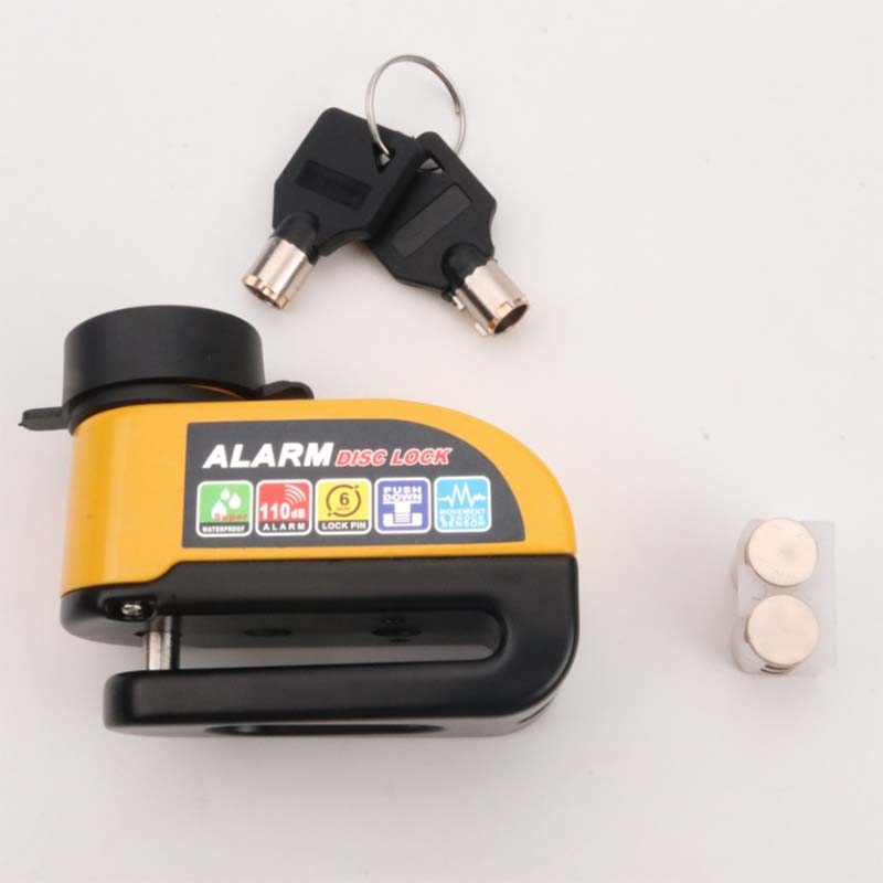 Antivol Bloque-Disque Facile à Utiliser avec Alarme et Fonction Pousser pour Verrouiller — Sécurité Renforcée et Étanche