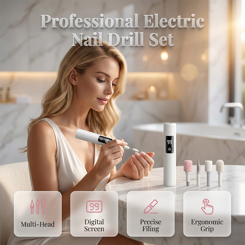 Polissoir à ongles électrique professionnel 2026 – Lisse les ongles épais, affichage 99 vitesses. Têtes multiples pour façonner et polir. Salon à domicile !