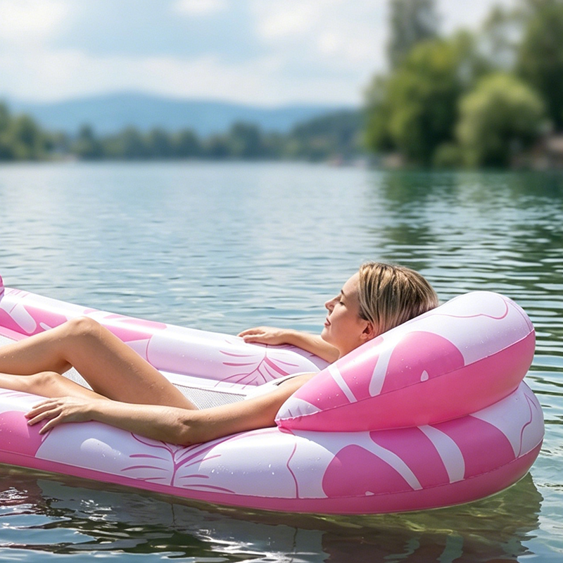 Hamac flottant gonflable pour piscine avec centre en filet