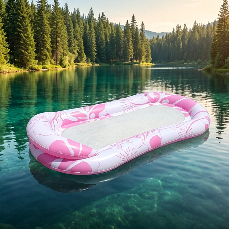 Hamac flottant gonflable pour piscine avec centre en filet