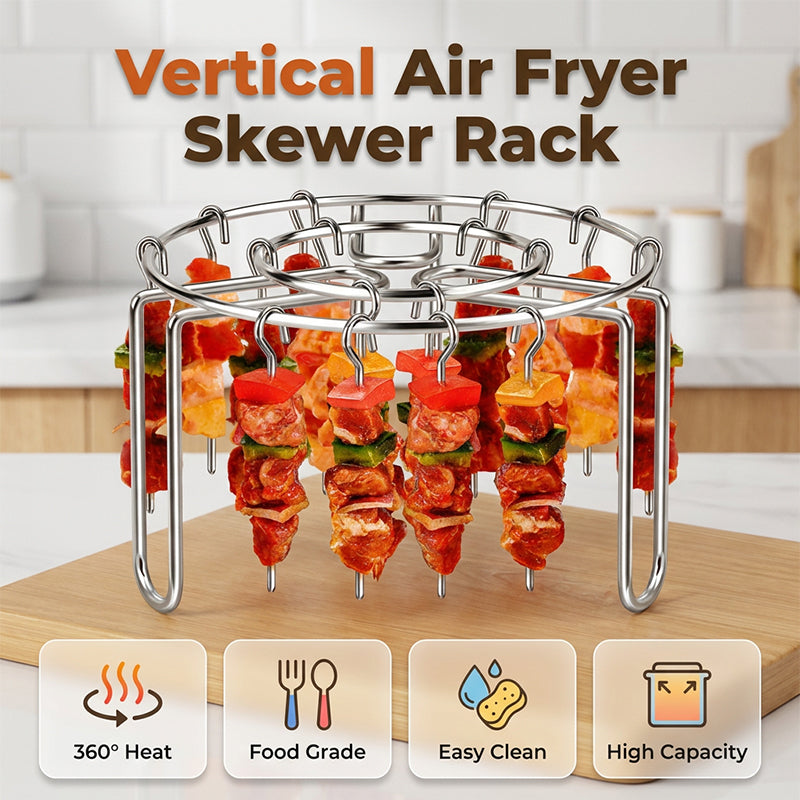 Support à brochettes pour friteuse à air en acier inoxydable