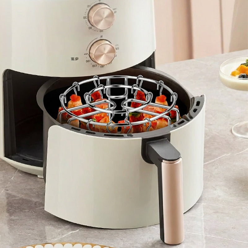 Support à brochettes pour friteuse à air en acier inoxydable
