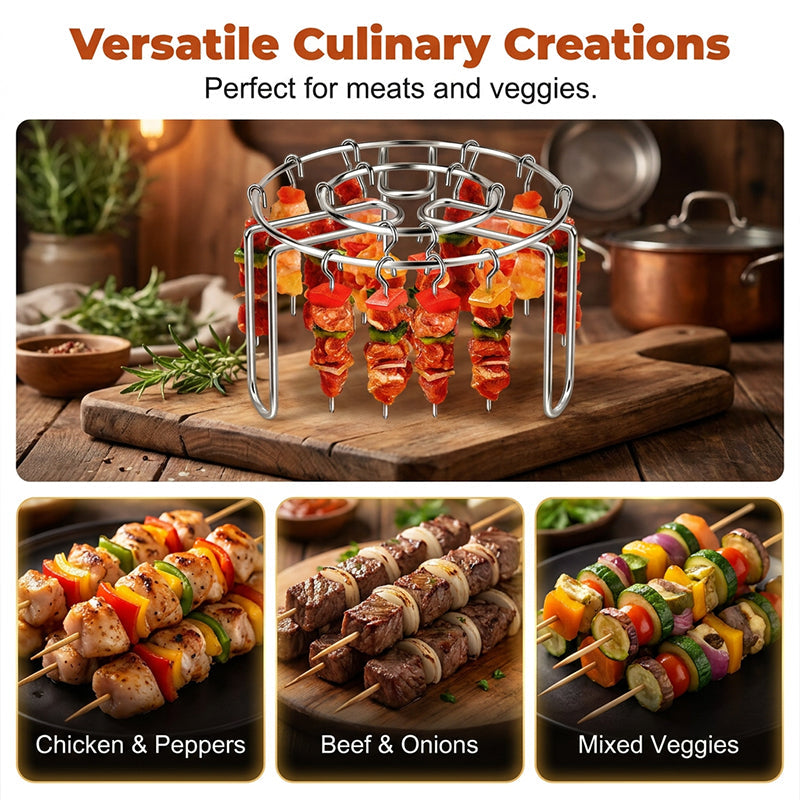 Support à brochettes pour friteuse à air en acier inoxydable