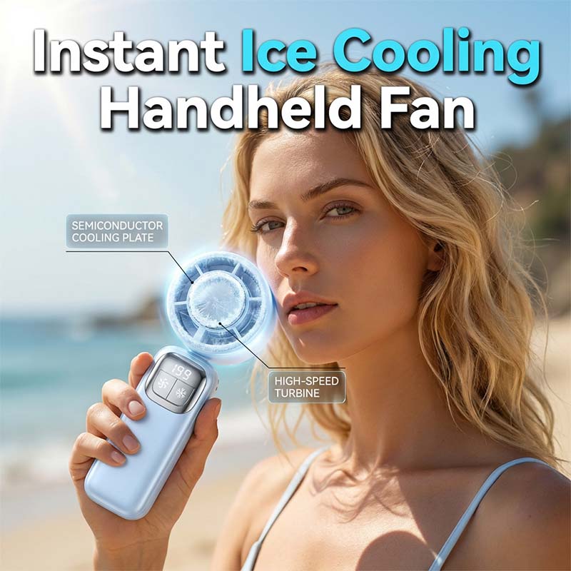 Ventilateur portatif pliable avec affichage LED