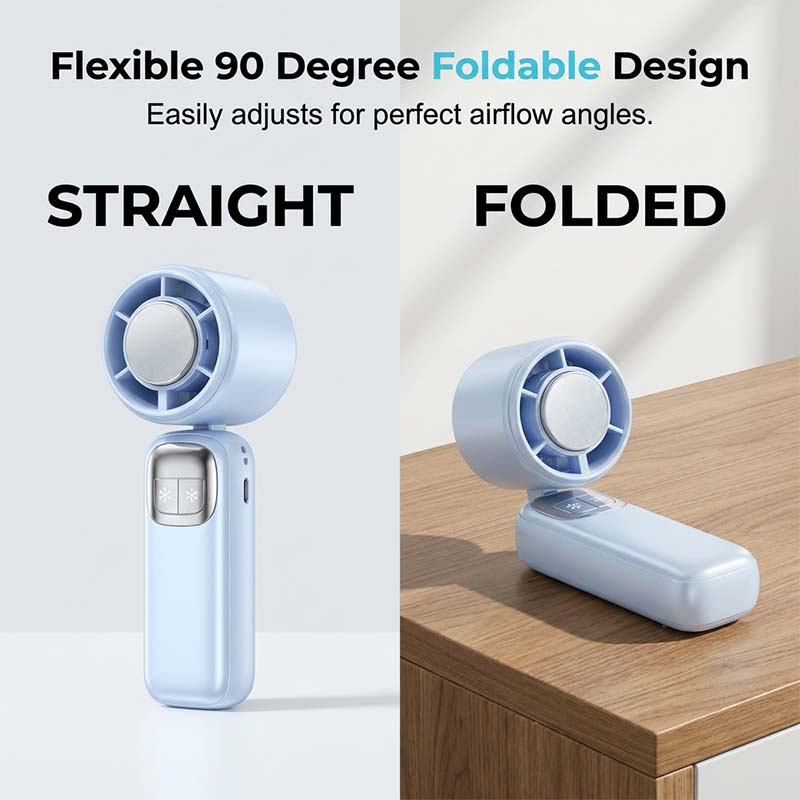 Ventilateur portatif pliable avec affichage LED