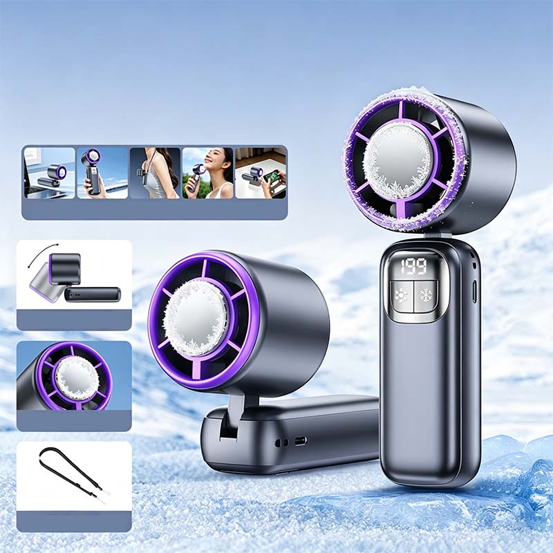 Ventilateur portatif pliable avec affichage LED