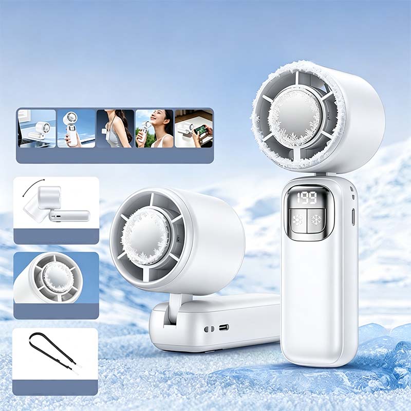 Ventilateur portatif pliable avec affichage LED