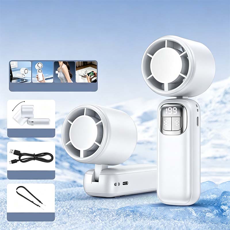 Ventilateur portatif pliable avec affichage LED