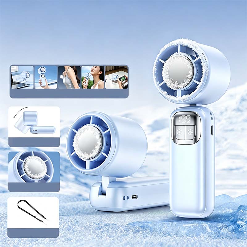 Ventilateur portatif pliable avec affichage LED