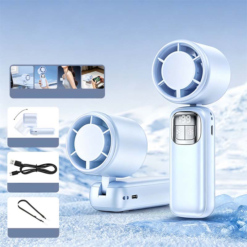 Ventilateur portatif pliable avec affichage LED