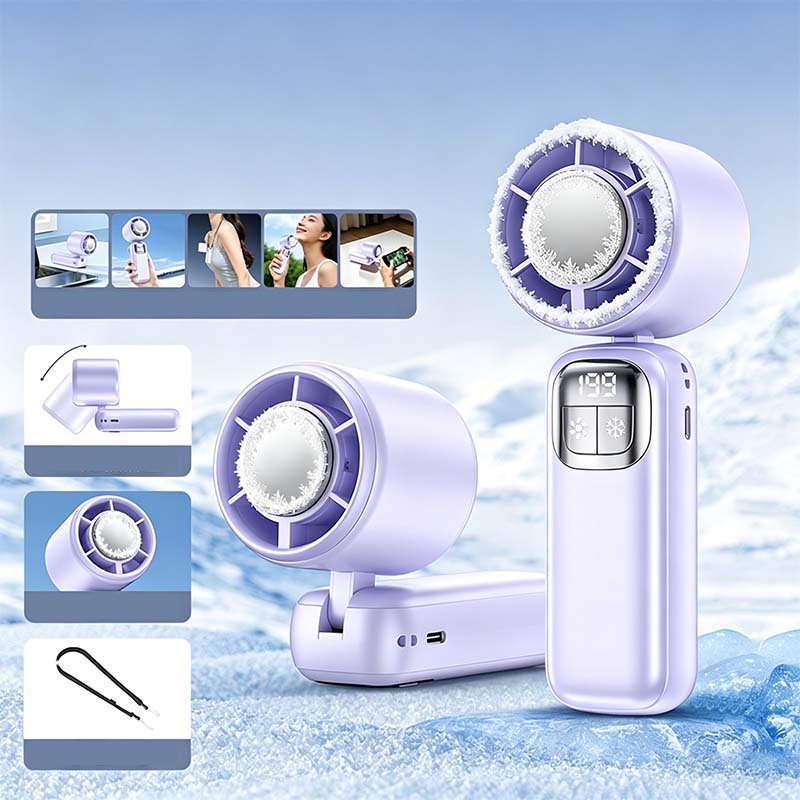 Ventilateur portatif pliable avec affichage LED