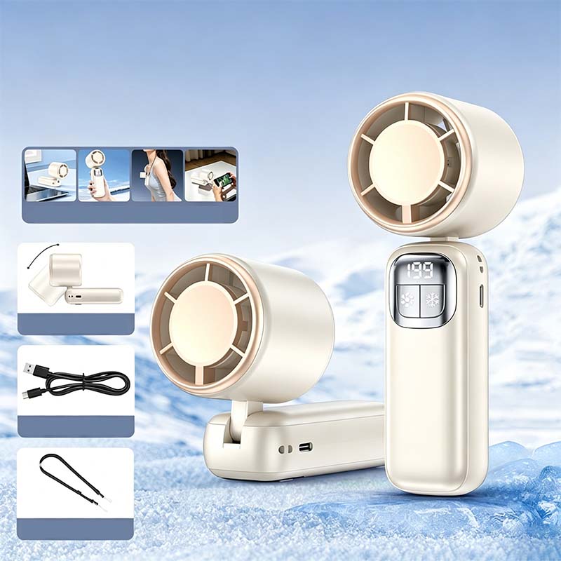 Ventilateur portatif pliable avec affichage LED