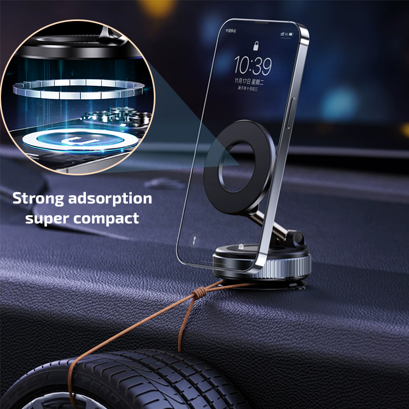 Support de Téléphone Voiture Magnétique à Ventouse