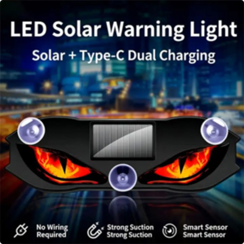 Feu de détresse LED solaire – Alimentation solaire, résistant aux intempéries, activation automatique à la nuit tombée – pour plus de sécurité sur le bord de la route.