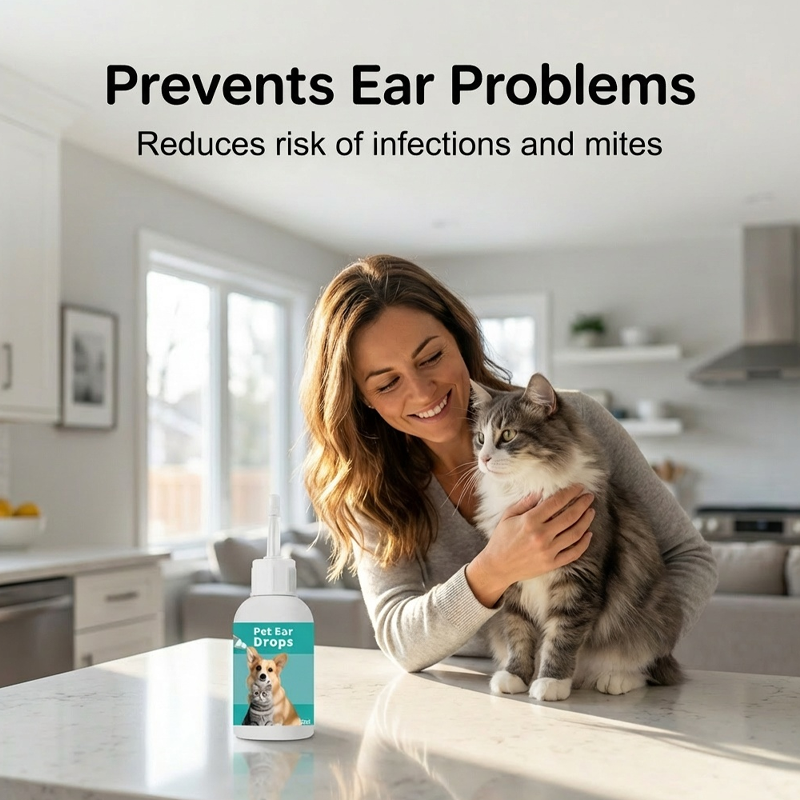 Gouttes Nettoyantes Douces pour les Oreilles d'Animaux – Dites Adieu aux Maladies du Conduit Auditif Externe